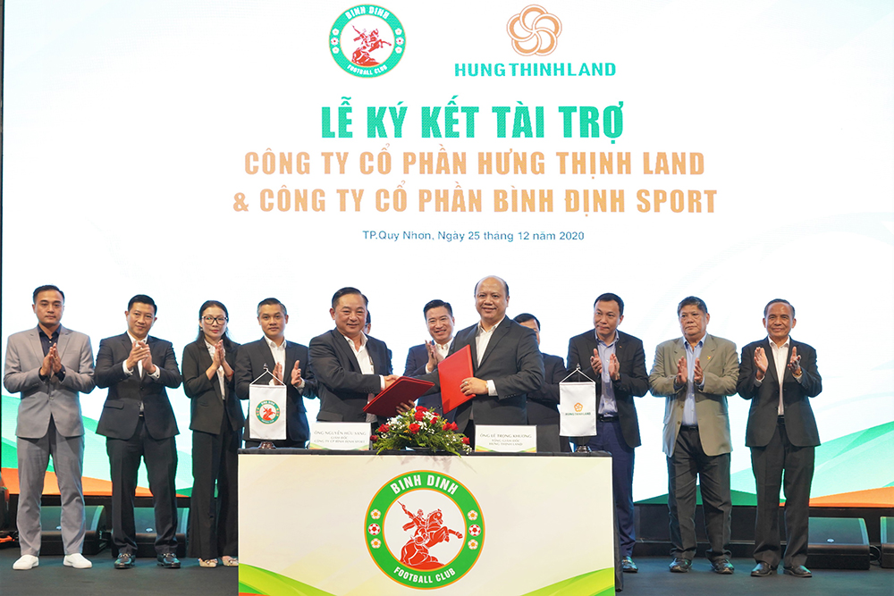 Hưng Thịnh Land và Topenland tài trợ 300 tỷ cho CLB bóng đá Topenland Bình Định trong 3 mùa giải V.League 2021 - 2023