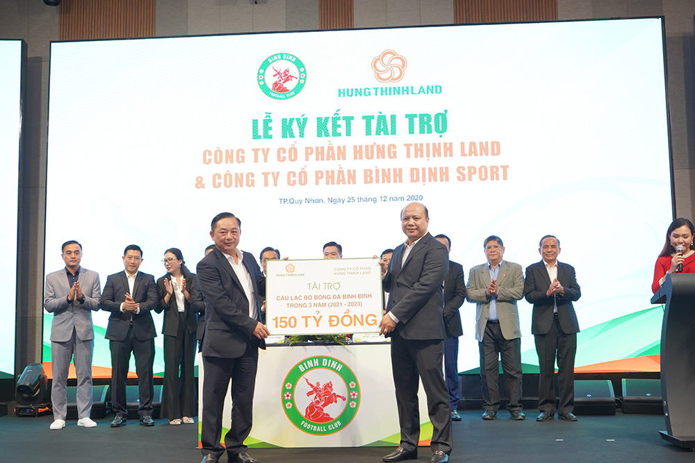 Hưng Thịnh Land và Topenland tài trợ 300 tỷ cho CLB bóng đá Topenland Bình Định trong 3 mùa giải V.League 2021 - 2023